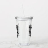 Zwart-wit kitten gezicht acryl drinkbeker (Links)