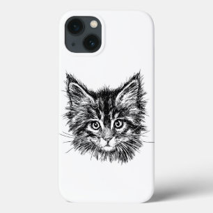Zwart-wit kitten gezicht Case-Mate iPhone case