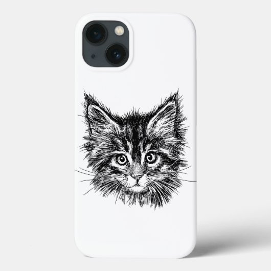Zwart-wit kitten gezicht Case-Mate iPhone case (Achterkant)