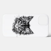 Zwart-wit kitten gezicht Case-Mate iPhone case (Achterkant (horizontaal))