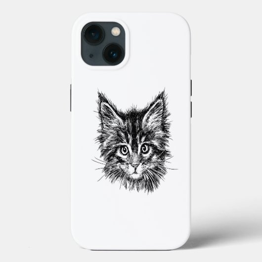 Zwart-wit kitten gezicht Case-Mate iPhone case (Achterkant)