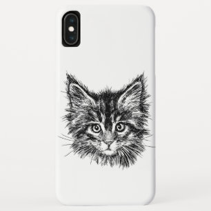 Zwart-wit kitten gezicht Case-Mate iPhone case