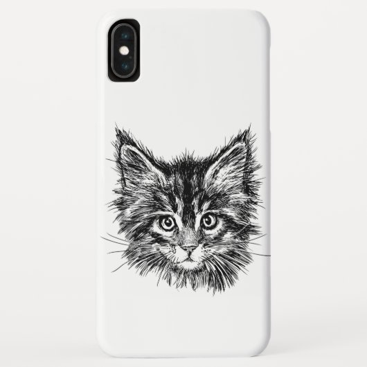 Zwart-wit kitten gezicht Case-Mate iPhone case (Achterkant)