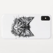 Zwart-wit kitten gezicht Case-Mate iPhone case (Achterkant (horizontaal))