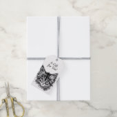 Zwart-wit kitten gezicht een geschenk voor u cadeaulabel (Met Touw)