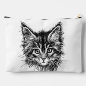 Zwart-wit kitten gezicht etui (Achterkant)