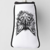 Zwart-wit kitten gezicht golfheadcover (Draai 90)