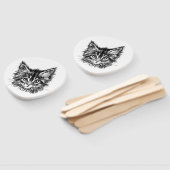 Zwart-wit kitten gezicht handwaaier (Niet-gemonteerd)