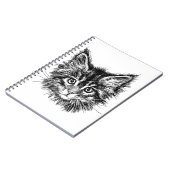 Zwart-wit kitten gezicht notitieboek (Linkerzijde)