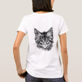 Zwart-wit kitten gezicht t-shirt (Achterkant)