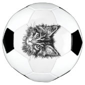 Zwart-wit kitten gezicht voetbal (Gedraaid)