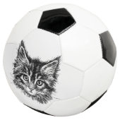 Zwart-wit kitten gezicht voetbal (Drie kwart)