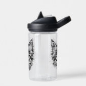 Zwart-wit kitten gezicht waterfles (Links)