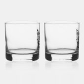 Zwart-wit kitten gezicht whisky glas (Rechts)