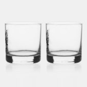 Zwart-wit kitten gezicht whisky glas (Links)