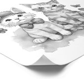 Zwart-wit kittens vrienden poster (Hoek)