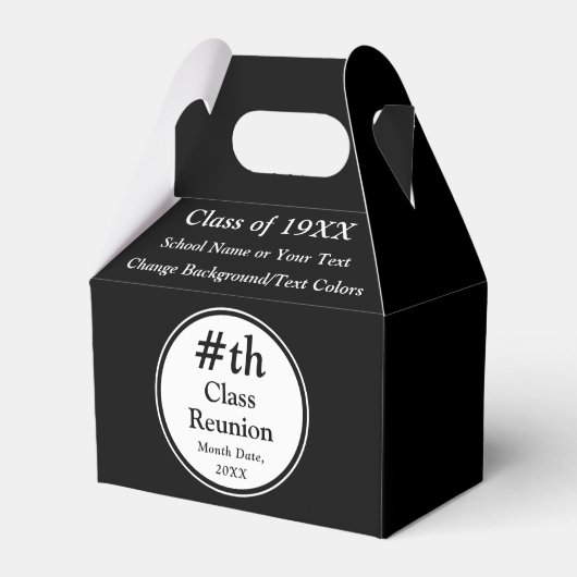 Zwart-wit, Klasse Reunion Favor Boxes Bedankdoosjes (Voorkant Zijde)