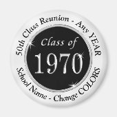 Zwart-wit Klasse van 1970 Reünie 50e Reünie Magneet (Voorkant)