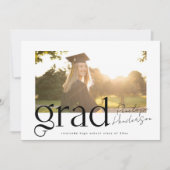 Zwart-wit klasse van 2025 Afstuderen Aankondiging (Voorkant)