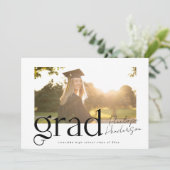 Zwart-wit klasse van 2025 Afstuderen Aankondiging (Staand voorkant)