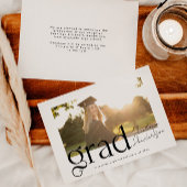 Zwart-wit klasse van 2025 Afstuderen Aankondiging