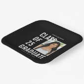 Zwart-wit klasse van 25 foto afstudeerfeest papieren bordje (Gebogen)