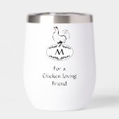 Zwart-wit Klassic Hen op een monogram eieren (Achterkant)