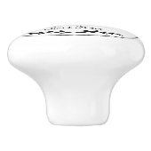 Zwart-wit Klassic Hen op een monogram eieren Keramische Knop (Zijkant)