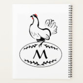Zwart-wit Klassic Hen op een monogram eieren Planner (Achterkant)
