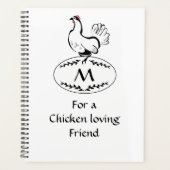 Zwart-wit Klassic Hen op een monogram eieren Planner (Voorkant)