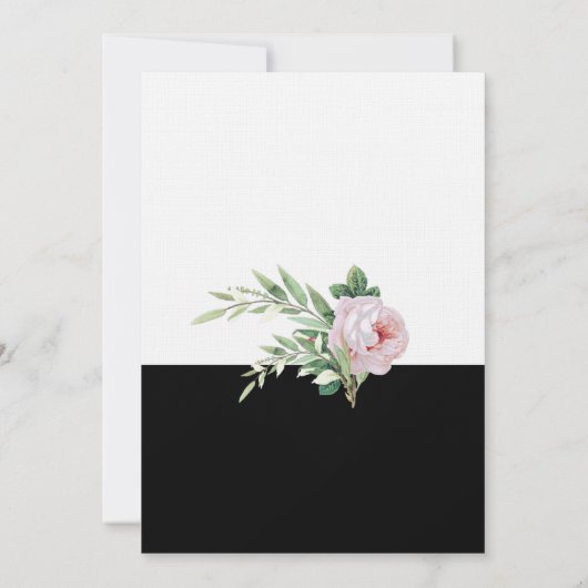 Zwart & Wit Klassiek 5"x 7"Huwelijksuitnodiging Kaart (Achterkant)