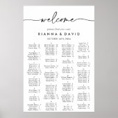 Zwart Wit Klassiek Alfabetisch Zitschema Poster (Voorkant)