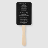 Zwart-wit klassiek art-deco-huwelijksprogramma handwaaier (Achterkant)