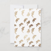 Zwart Wit klassiek bloemengoud crest bruiloft RSVP Kaartje (Achterkant)