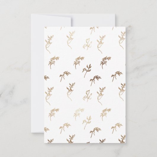 Zwart Wit klassiek bloemengoud crest bruiloft RSVP Kaartje (Achterkant)