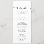 Zwart Wit Klassiek Bruiloft Diner Menu (Voorkant)