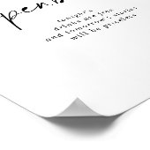 Zwart Wit Klassiek Bruiloft Open Bar Teken Poster (Hoek)