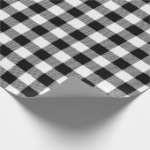 Zwart-wit klassiek buffel check patroon cadeaupapier (Hoek)