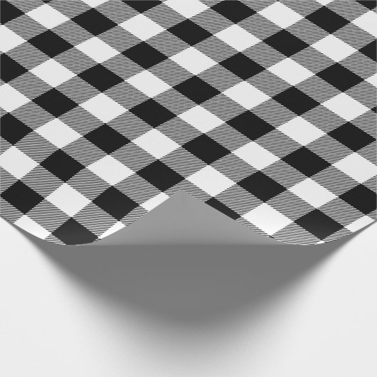 Zwart-wit klassiek buffel check patroon cadeaupapier (Hoek)