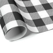 Zwart-wit klassiek buffel check patroon cadeaupapier (Rol Hoek)