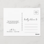 Zwart wit klassiek dank u briefkaart (Achterkant)