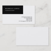 Zwart-wit, klassiek elastisch design — Professiona Visitekaartje (Voorkant / Achterkant)