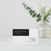 Zwart-wit, klassiek elastisch design — Professiona Visitekaartje (Staand voorkant)