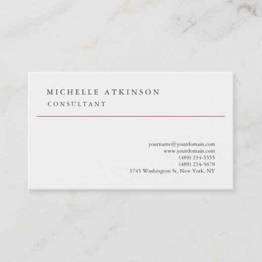 Zwart-wit klassiek elastisch design visitekaartje (Voorkant)