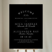 Zwart & Wit Klassiek Elegant Kalligrafie Bruiloft Poster