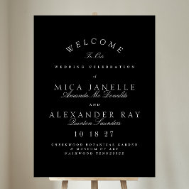 Zwart & Wit Klassiek Elegant Kalligrafie Bruiloft Poster