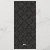 Zwart-wit klassiek elegante bruiloft menu (Achterkant)