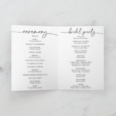 Zwart wit klassiek gevouwen bruiloft programma (Binnen)