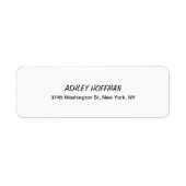 Zwart & Wit Klassiek Handschrift Leesbaar Etiket (Voorkant)