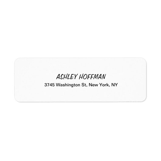 Zwart & Wit Klassiek Handschrift Leesbaar Etiket (Voorkant)